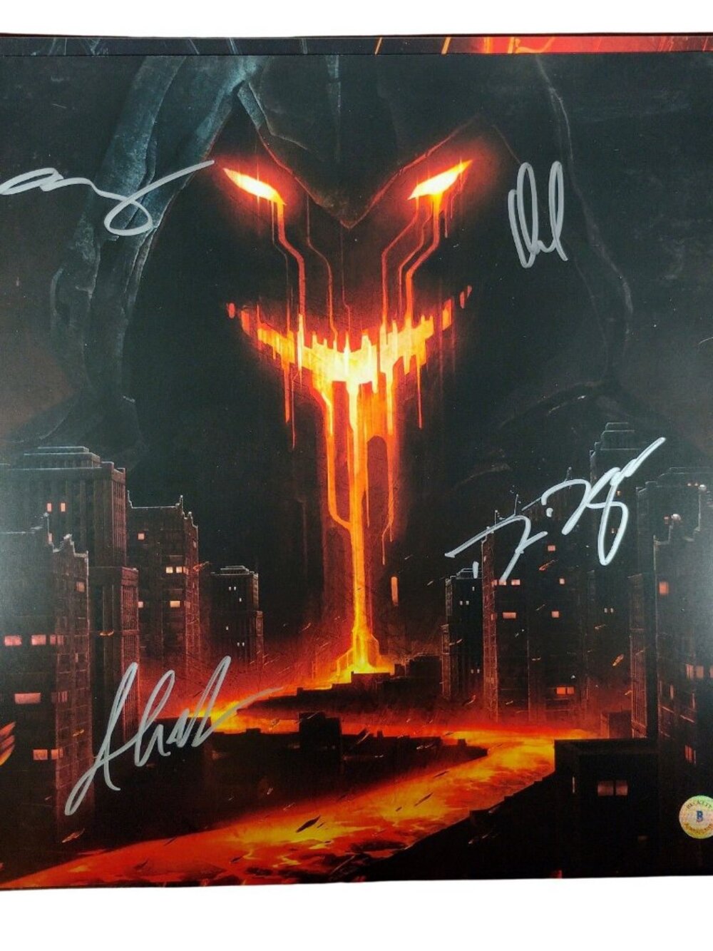 Disturbed Full Band Signed Divisive Album Flat Vinyl LP Beckett BAS COA